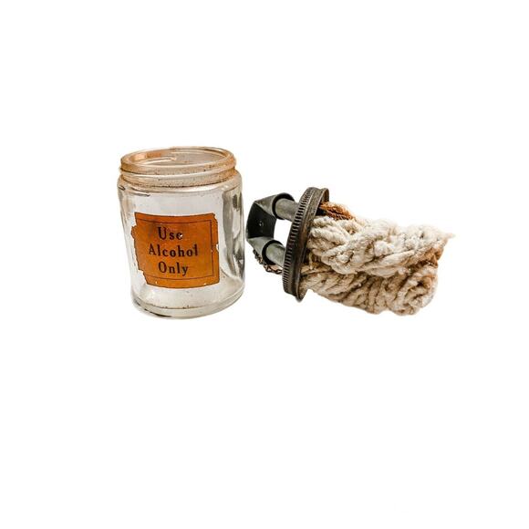 Antique Tube Double Wick Burner Glass Jar Oil Lamp - Picture 8 of 9